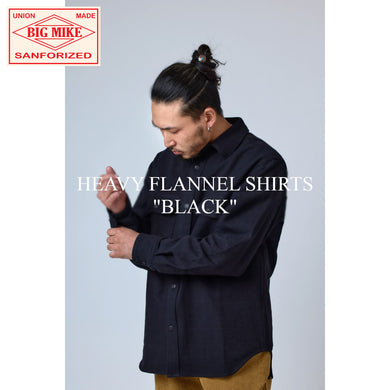 BIG MIKE／ビッグマイク ヘビーフランネルシャツ HEAVY FLANNEL SHIRTS - BLACK 102235205